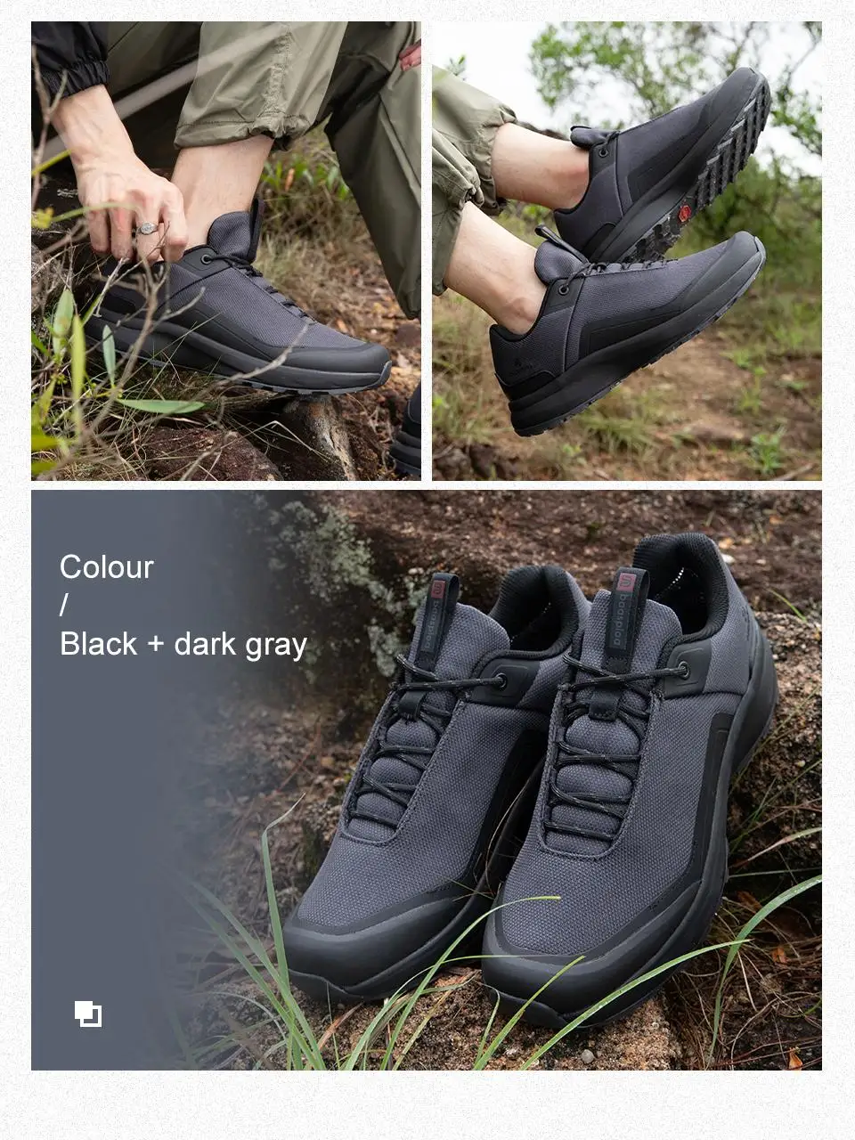 Baasploa Men Hiking Shoes New Comfort Climbing Outdoor Sneakers Trekking Non-Slip Wear Resistant Walking Shoes Male Lace-Up