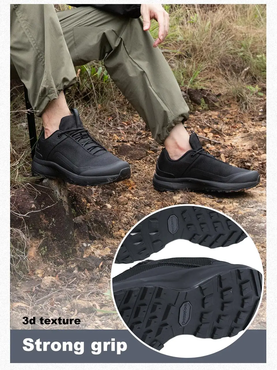 Baasploa Men Hiking Shoes New Comfort Climbing Outdoor Sneakers Trekking Non-Slip Wear Resistant Walking Shoes Male Lace-Up