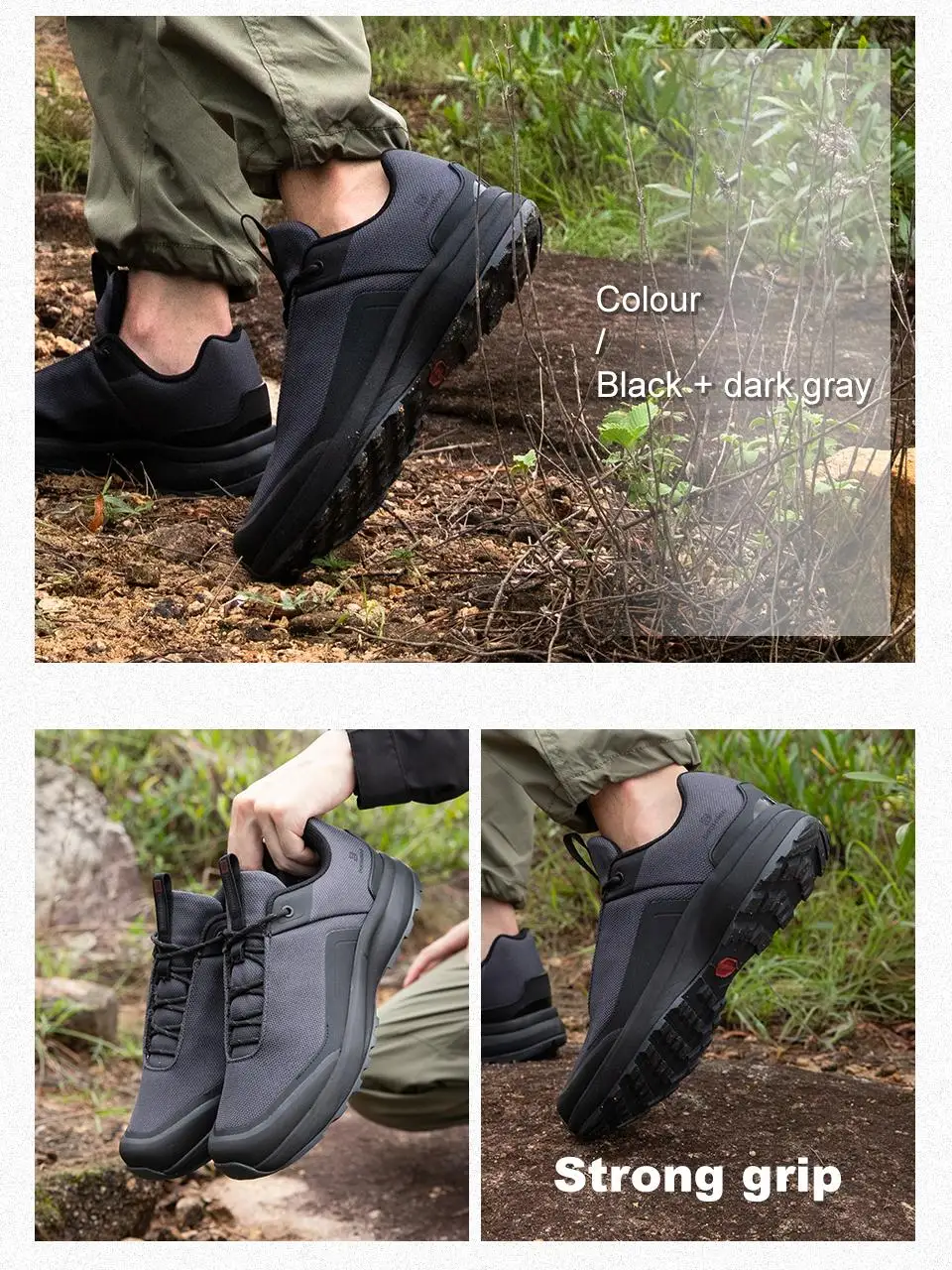 Baasploa Men Hiking Shoes New Comfort Climbing Outdoor Sneakers Trekking Non-Slip Wear Resistant Walking Shoes Male Lace-Up