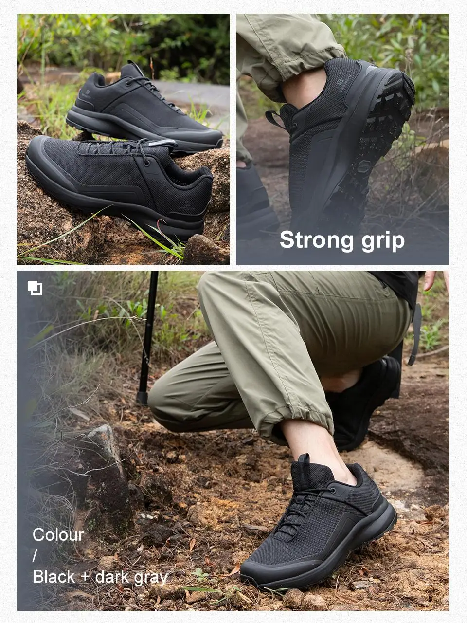 Baasploa Men Hiking Shoes New Comfort Climbing Outdoor Sneakers Trekking Non-Slip Wear Resistant Walking Shoes Male Lace-Up