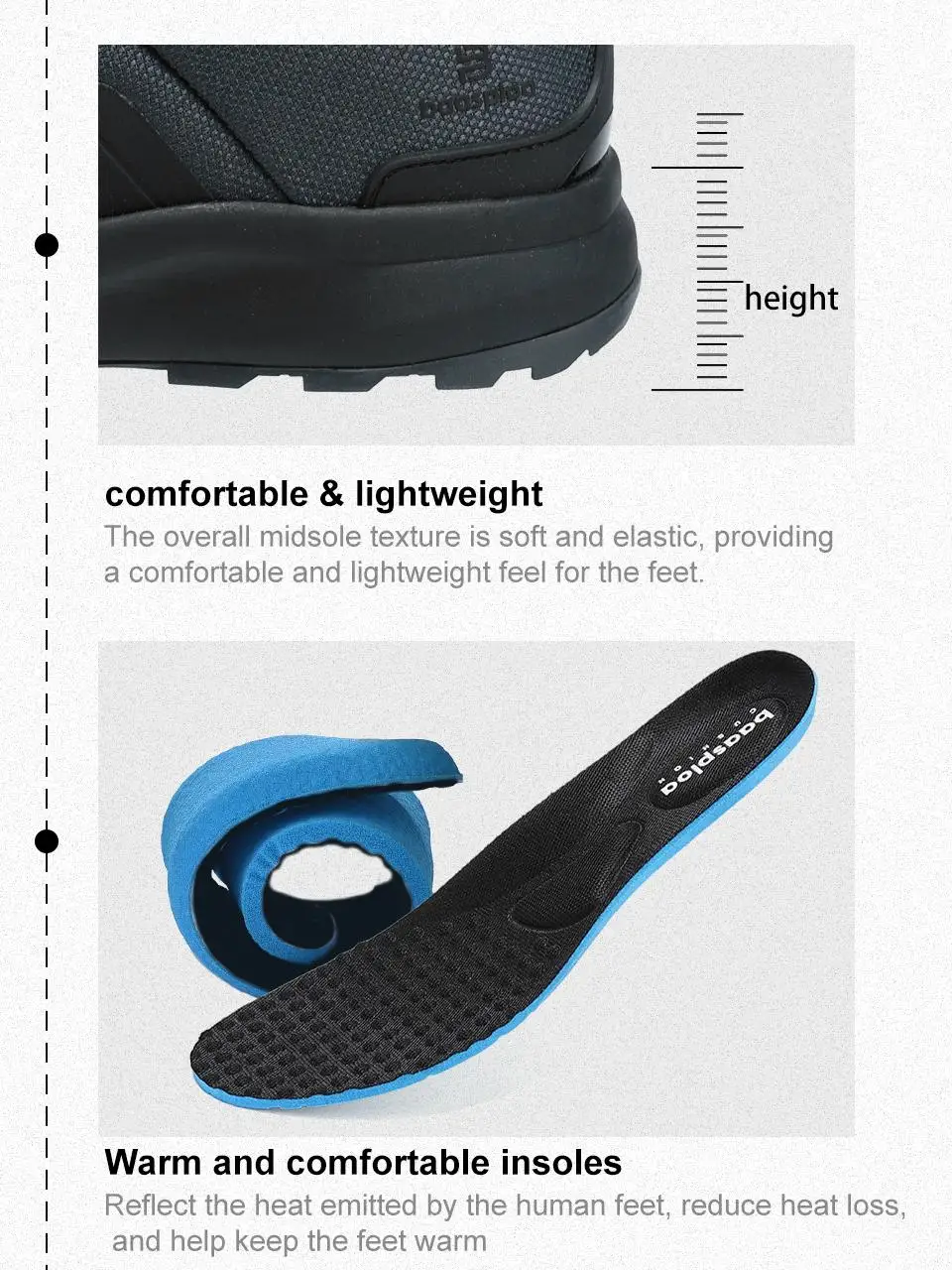 Baasploa Men Hiking Shoes New Comfort Climbing Outdoor Sneakers Trekking Non-Slip Wear Resistant Walking Shoes Male Lace-Up