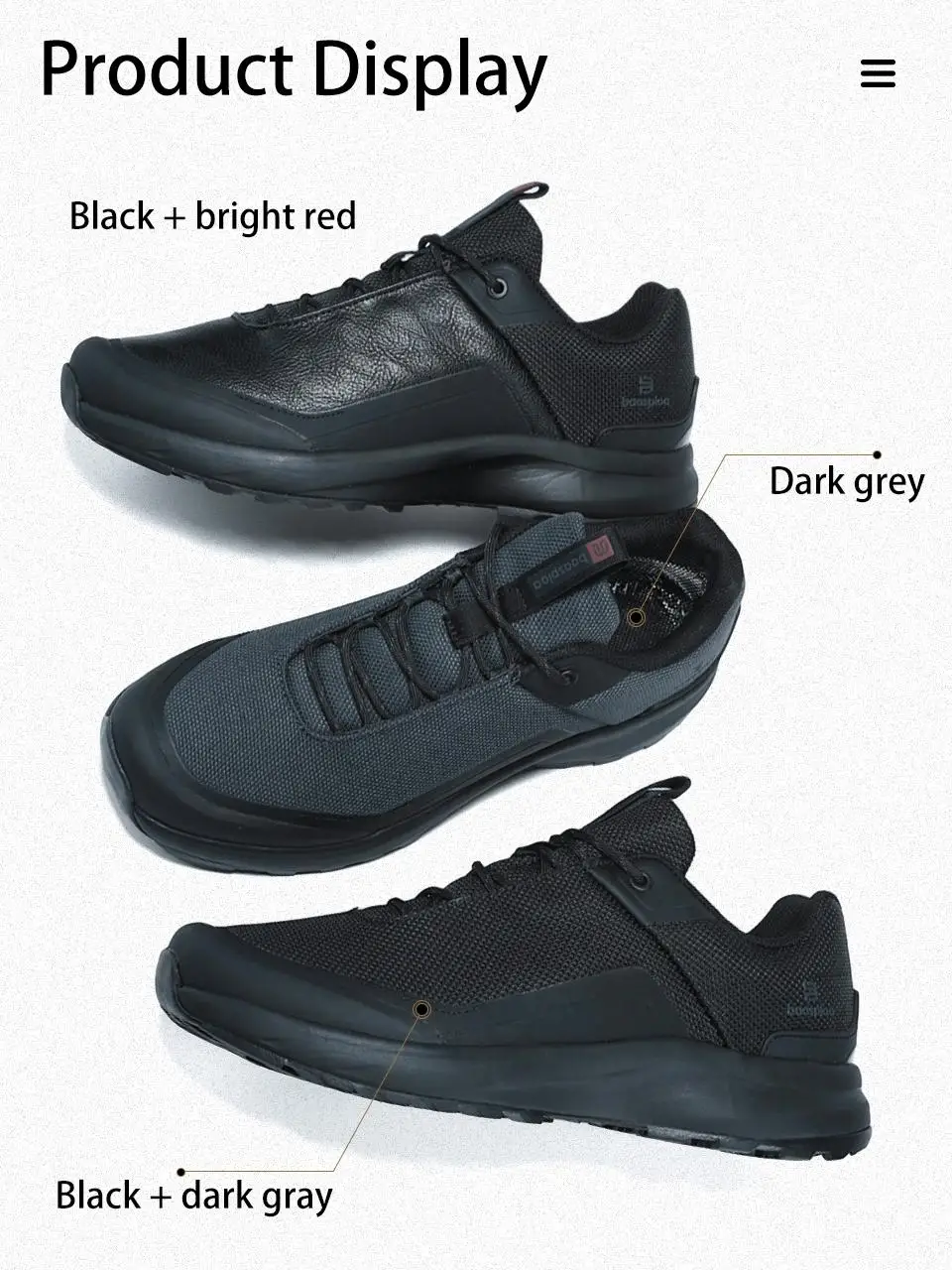 Baasploa Men Hiking Shoes New Comfort Climbing Outdoor Sneakers Trekking Non-Slip Wear Resistant Walking Shoes Male Lace-Up