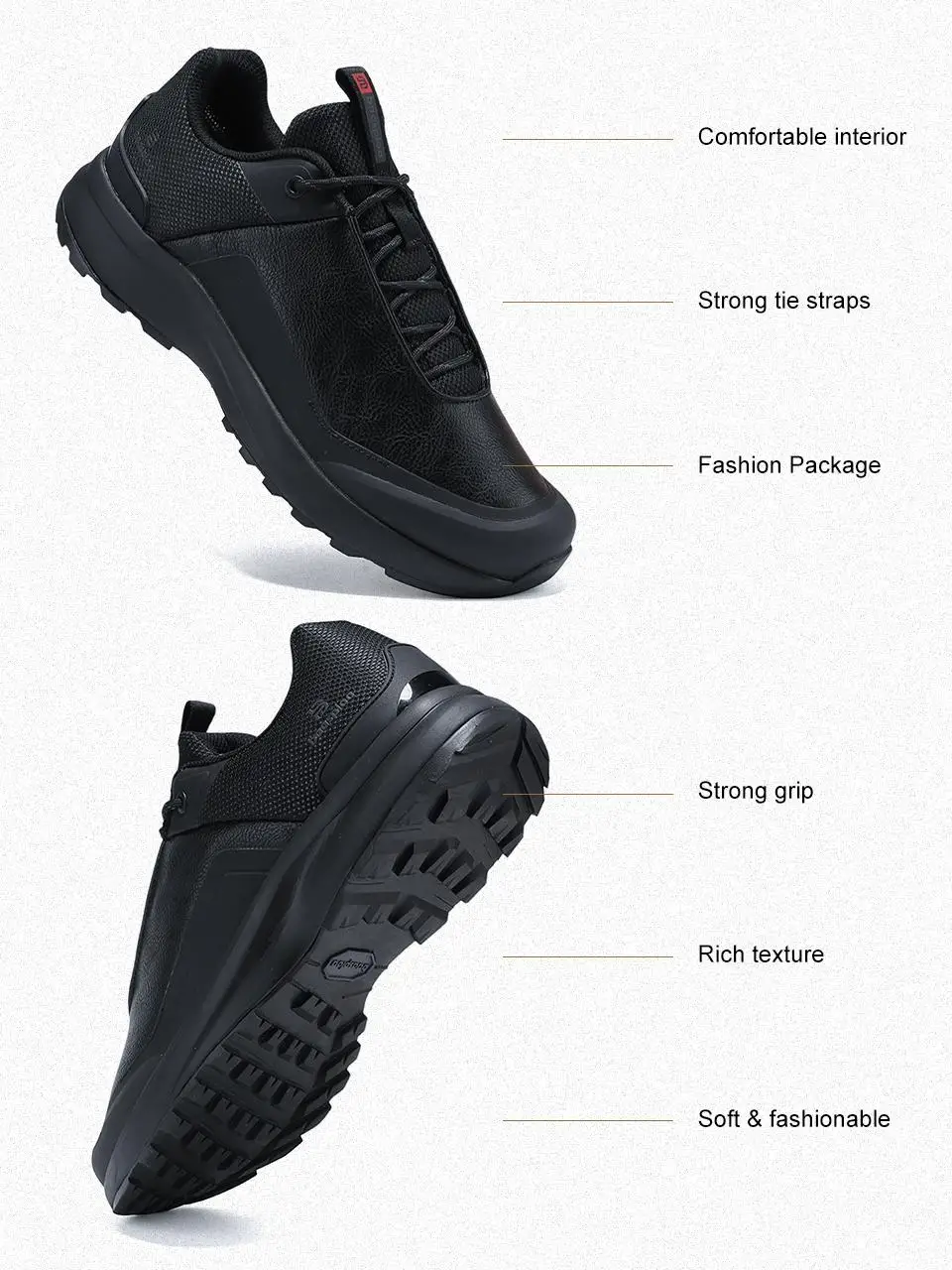 Baasploa Men Hiking Shoes New Comfort Climbing Outdoor Sneakers Trekking Non-Slip Wear Resistant Walking Shoes Male Lace-Up