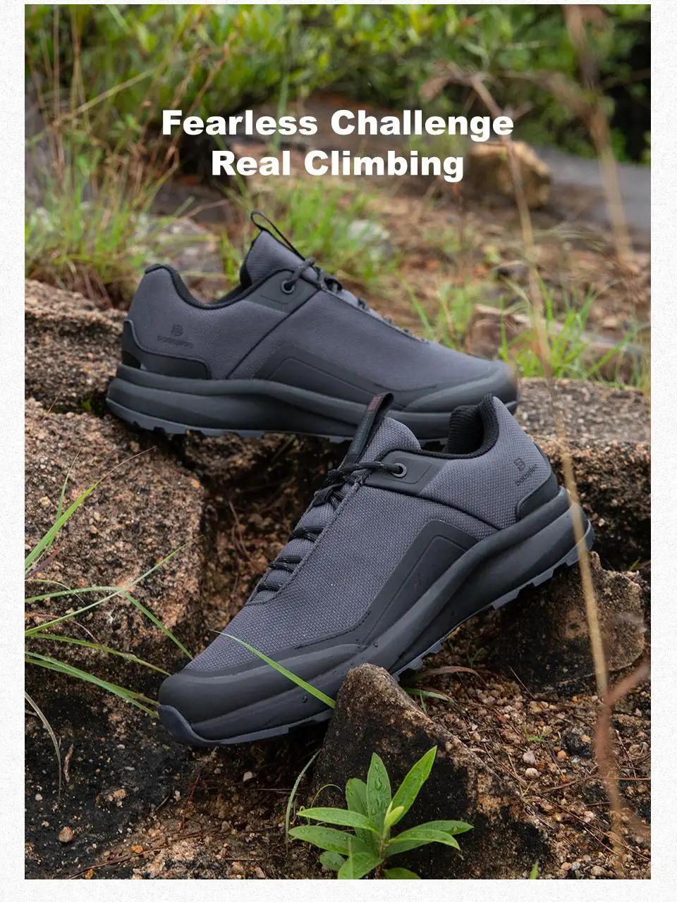 Baasploa Men Hiking Shoes New Comfort Climbing Outdoor Sneakers Trekking Non-Slip Wear Resistant Walking Shoes Male Lace-Up