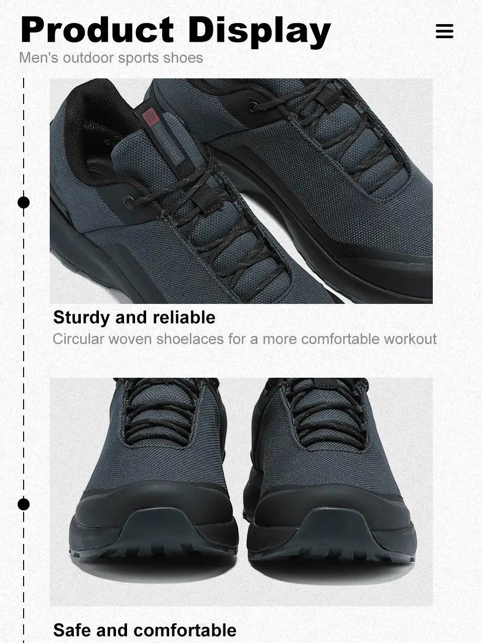 Baasploa Men Hiking Shoes New Comfort Climbing Outdoor Sneakers Trekking Non-Slip Wear Resistant Walking Shoes Male Lace-Up