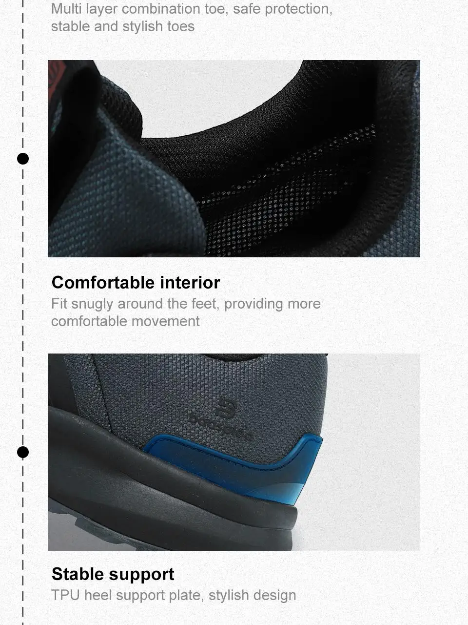 Baasploa Men Hiking Shoes New Comfort Climbing Outdoor Sneakers Trekking Non-Slip Wear Resistant Walking Shoes Male Lace-Up