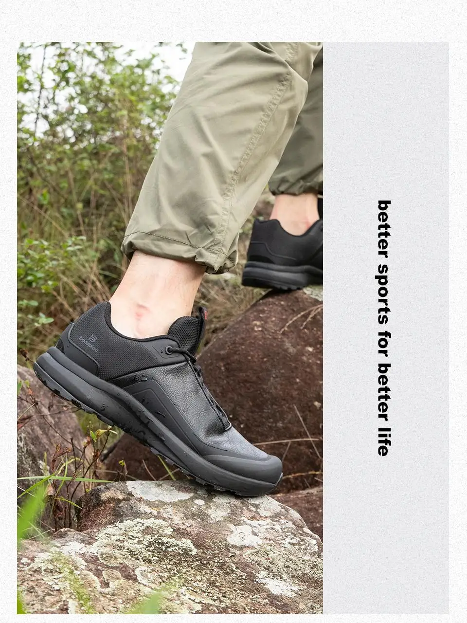 Baasploa Men Hiking Shoes New Comfort Climbing Outdoor Sneakers Trekking Non-Slip Wear Resistant Walking Shoes Male Lace-Up