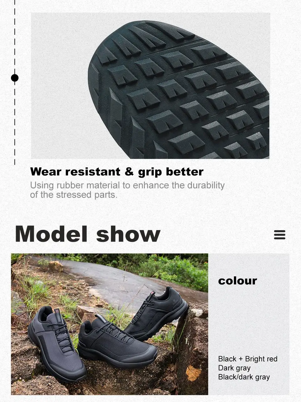 Baasploa Men Hiking Shoes New Comfort Climbing Outdoor Sneakers Trekking Non-Slip Wear Resistant Walking Shoes Male Lace-Up