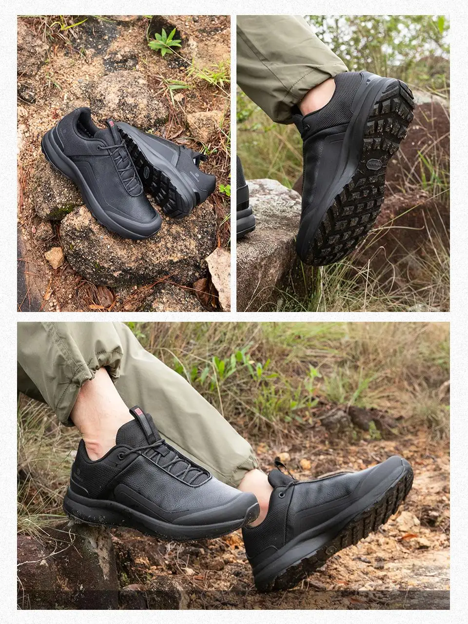 Baasploa Men Hiking Shoes New Comfort Climbing Outdoor Sneakers Trekking Non-Slip Wear Resistant Walking Shoes Male Lace-Up