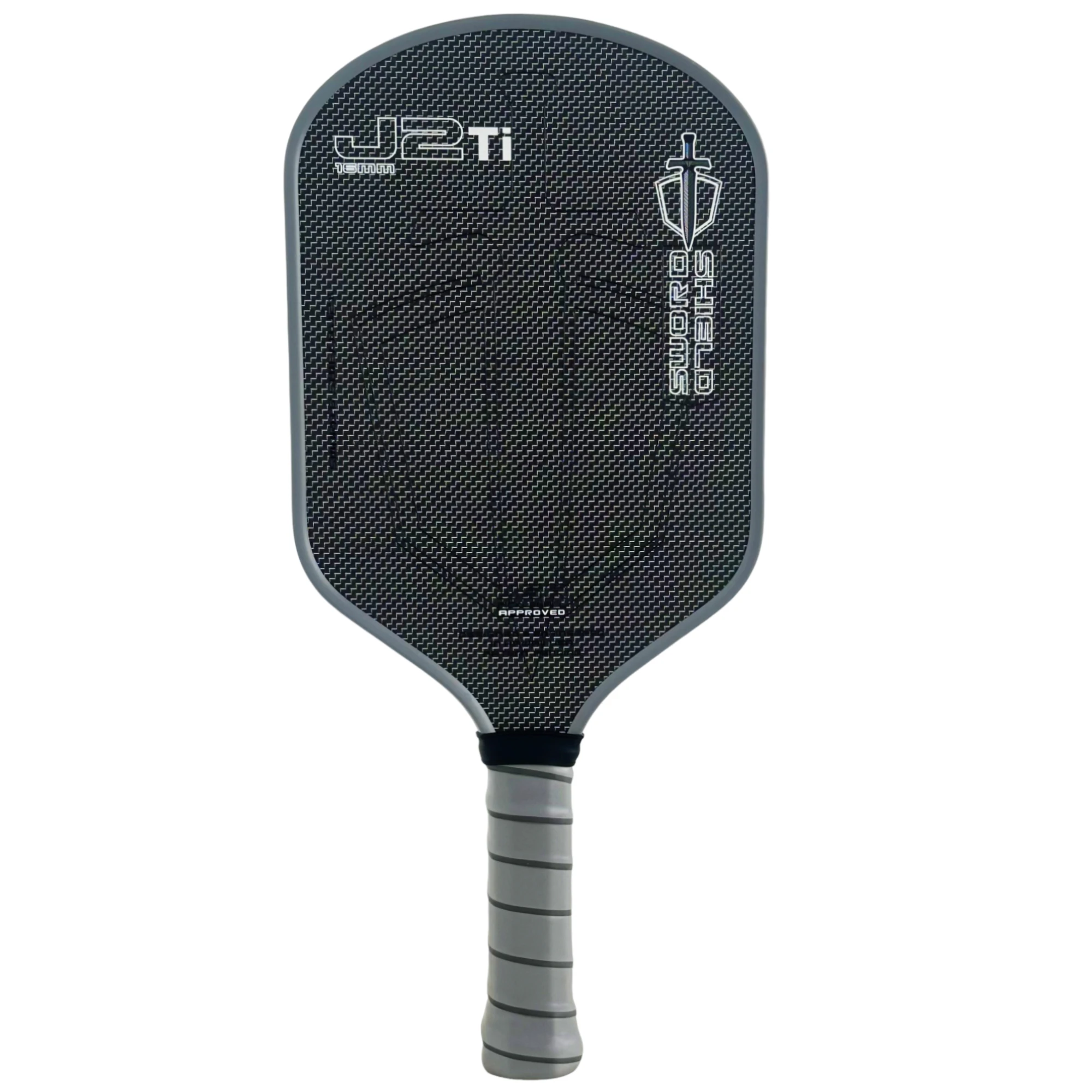 SWORD&SHIELD J2Ti Carbon Fiber, Pickleball Paddle, Polyester Carbon Weaved Face, Polymer Honeycomb Core 16MM, Large Sweet Spot