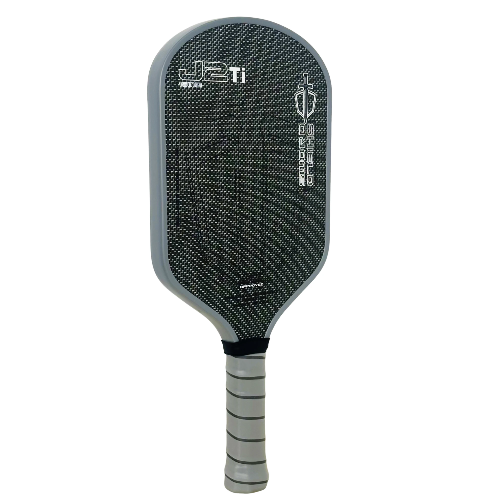 SWORD&SHIELD J2Ti Carbon Fiber, Pickleball Paddle, Polyester Carbon Weaved Face, Polymer Honeycomb Core 16MM, Large Sweet Spot