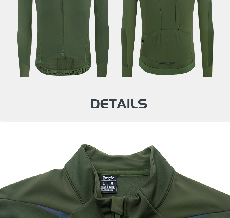 YKYWBIKE Men's Cycling Jersey Water-Resistance Bicycle Outdoors Sports Jersey Windproof Winter Coat Thermal Road Bike Clothing