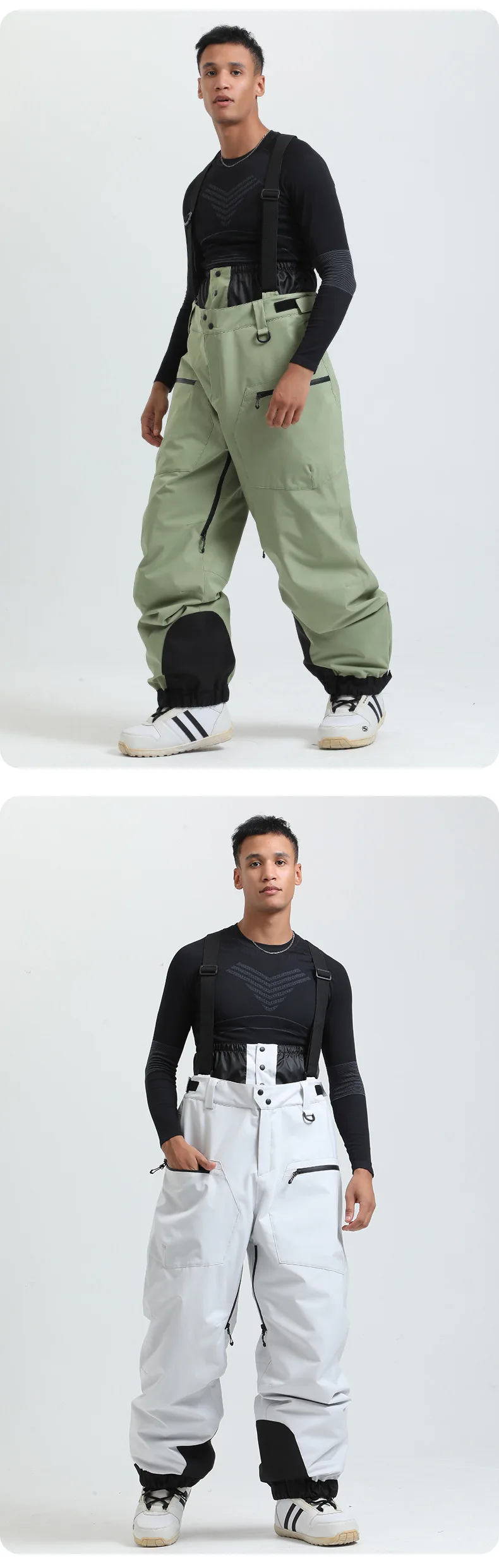 2025 GSOU SNOW Men's Skiing Outfit Winter Outdoor Sports Double Board Warm Breathable Waterproof Windproof Snowboard Set