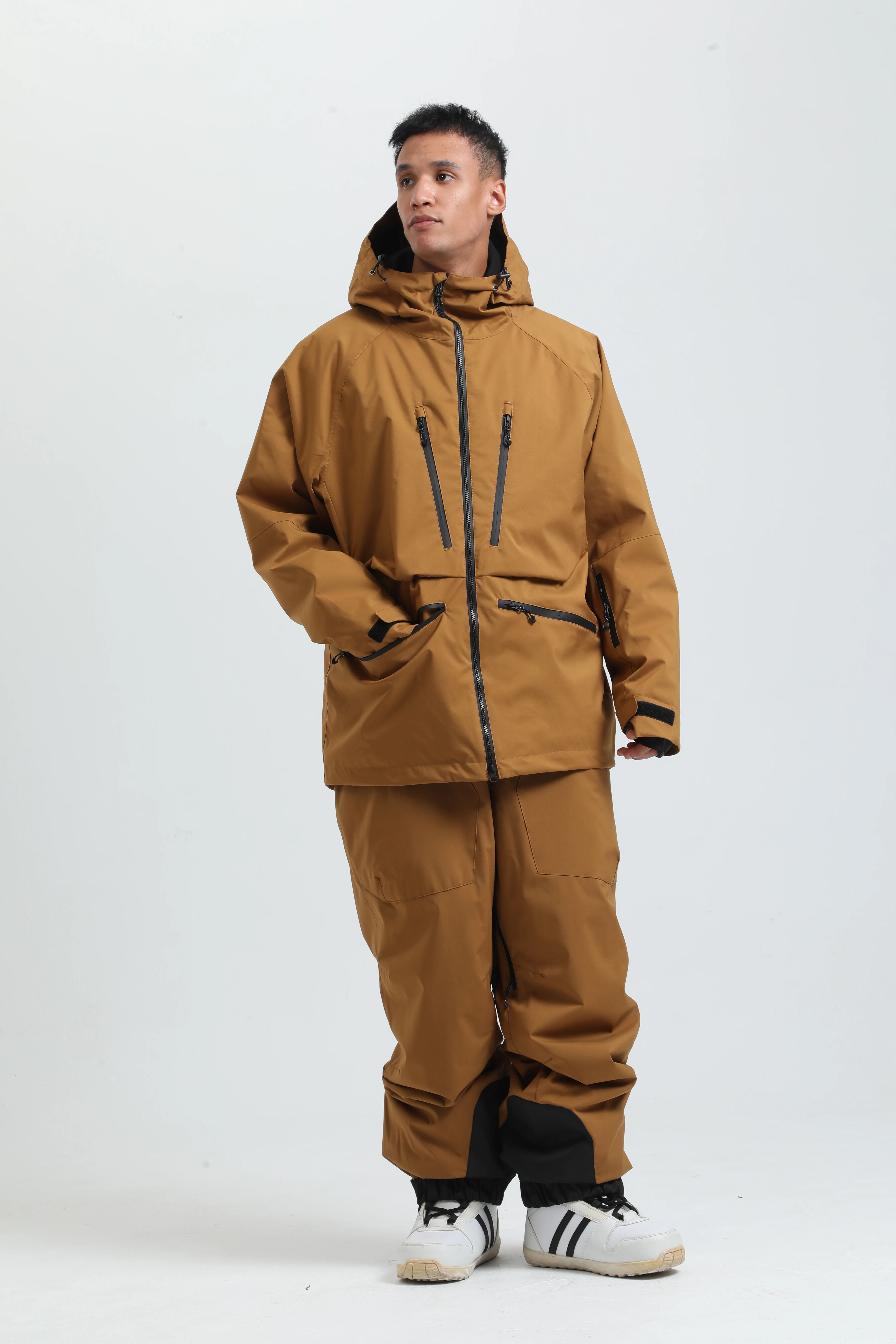2025 GSOU SNOW Men's Skiing Outfit Winter Outdoor Sports Double Board Warm Breathable Waterproof Windproof Snowboard Set