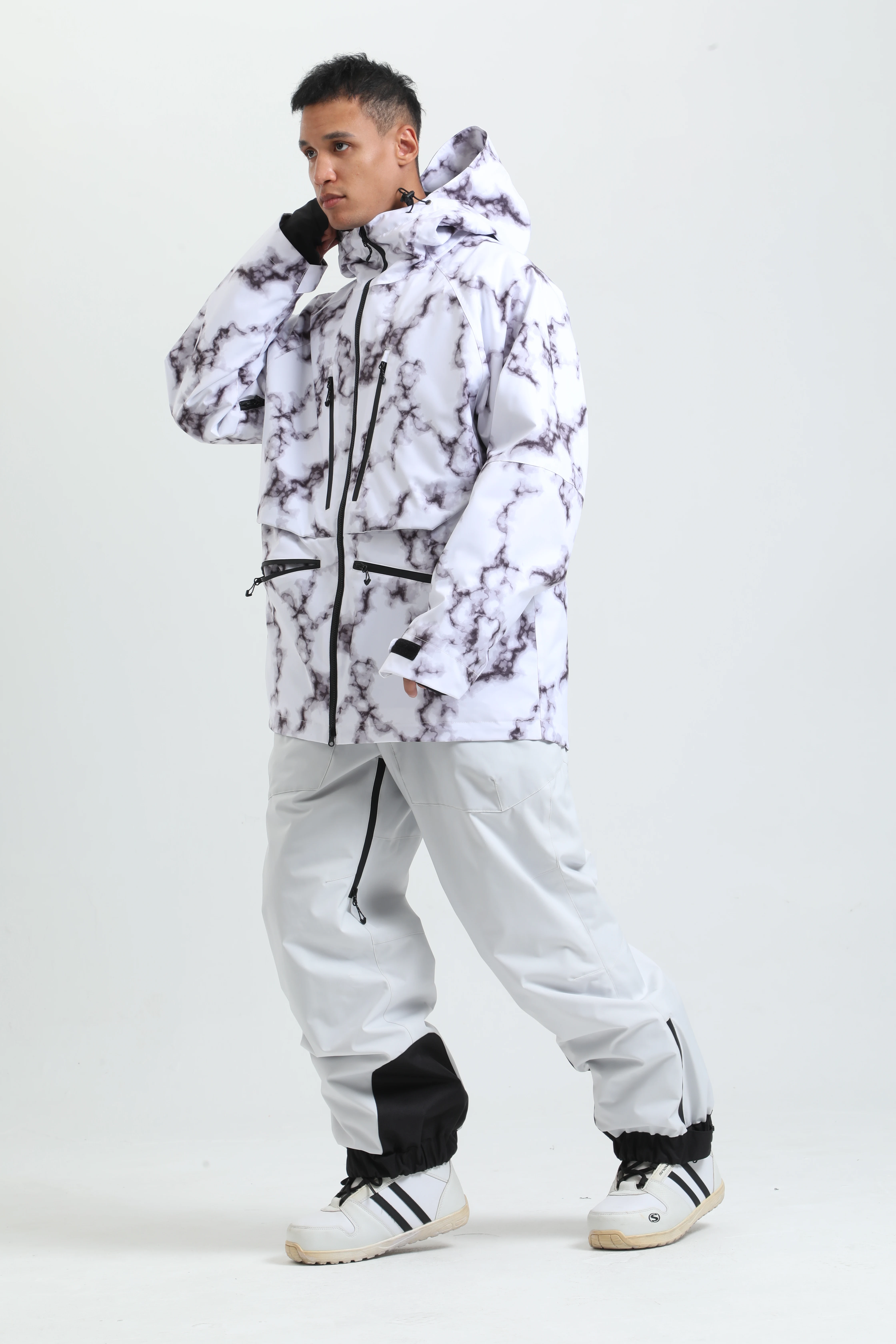 2025 GSOU SNOW Men's Skiing Outfit Winter Outdoor Sports Double Board Warm Breathable Waterproof Windproof Snowboard Set