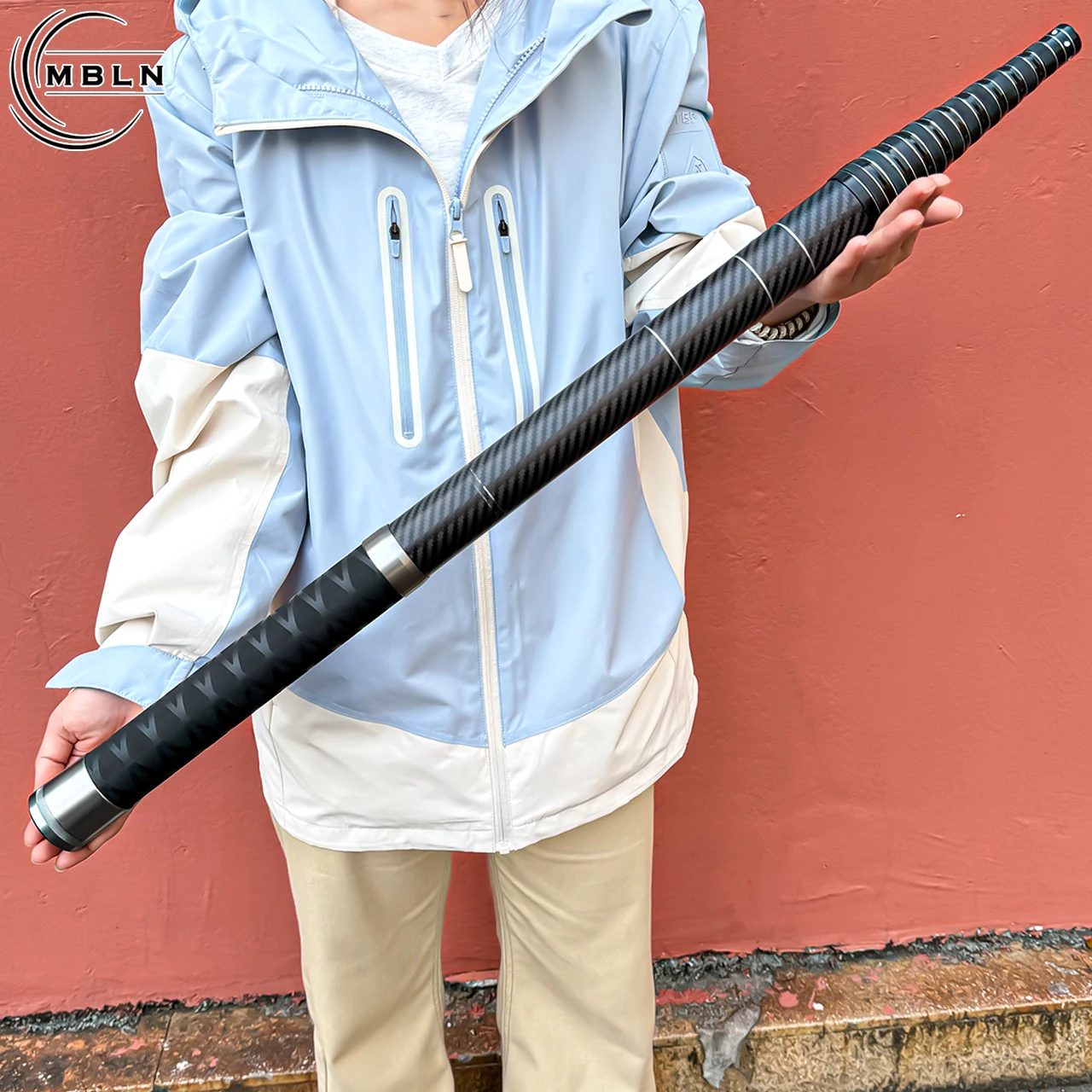 Carbon Fiber Telescopic Landing Net Pole, 6m/8m, Anti-Slip Handle, 8mm Universal Net Head, Ideal for Sea Fishing
