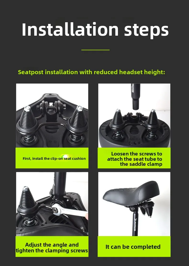 Mountain bike seat cushion, folding electric bike saddle, super large, super soft shock-absorbing seat cushion waterproof saddle