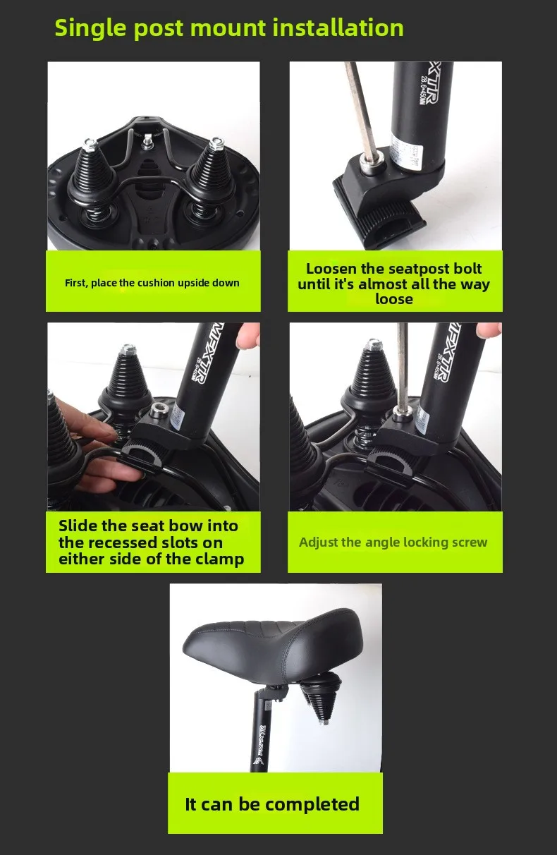 Mountain bike seat cushion, folding electric bike saddle, super large, super soft shock-absorbing seat cushion waterproof saddle