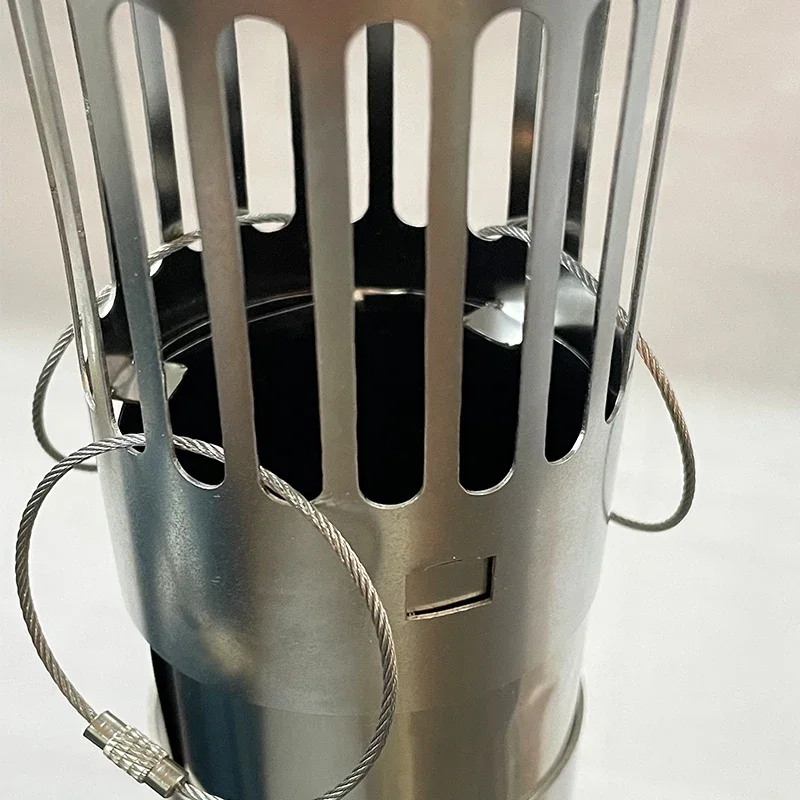 Portable 3m Titanium Chimney and SUS304 Chimney Cap Kit Tent Stove Accessories Outdoor Camping Wood Stove DIY Tube