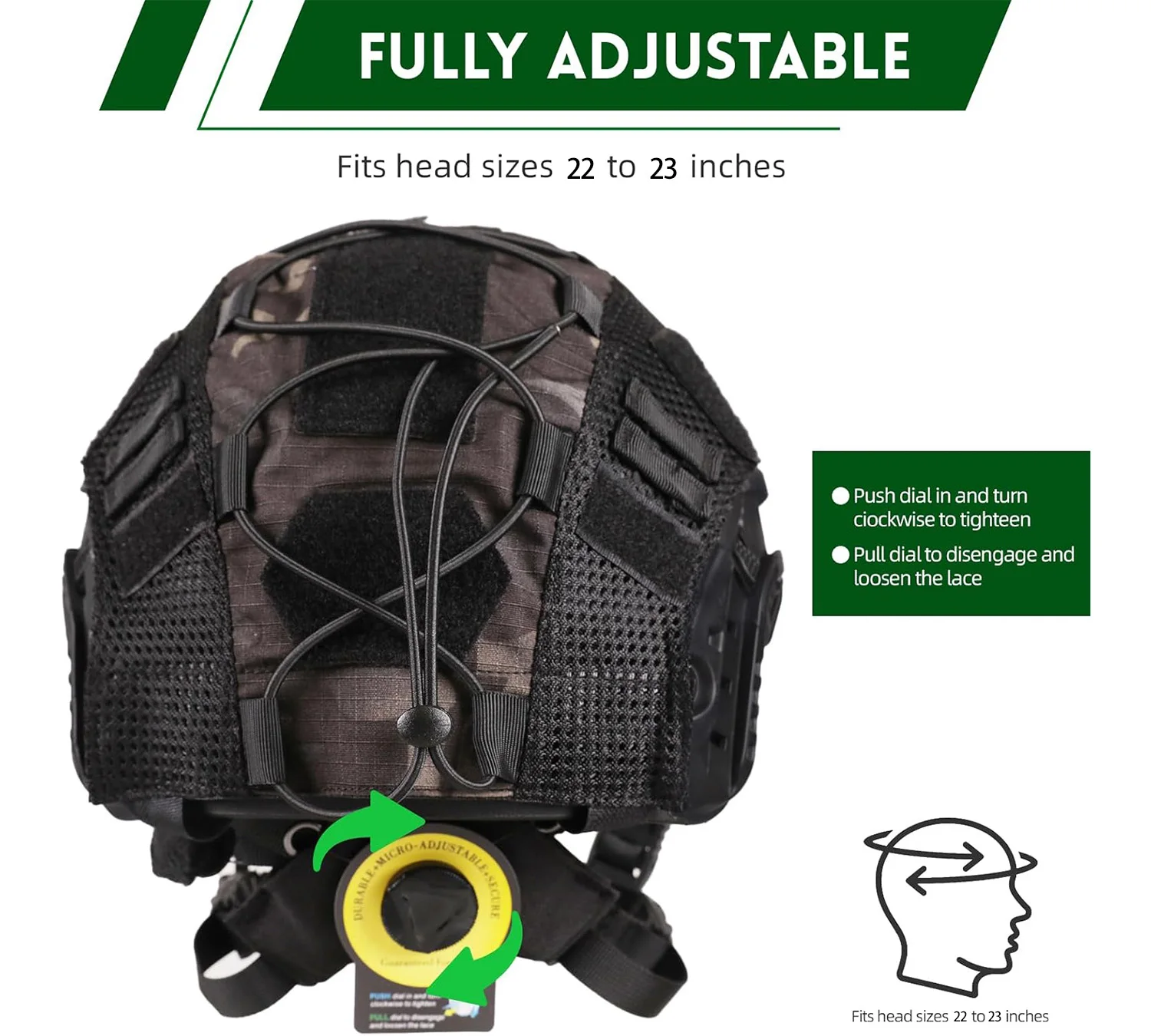 FAST Tactical Protective Helmet Adjustable Tactical Helmet with Battery Pouch & Cover for Airsoft, Cosplay, Military Gear