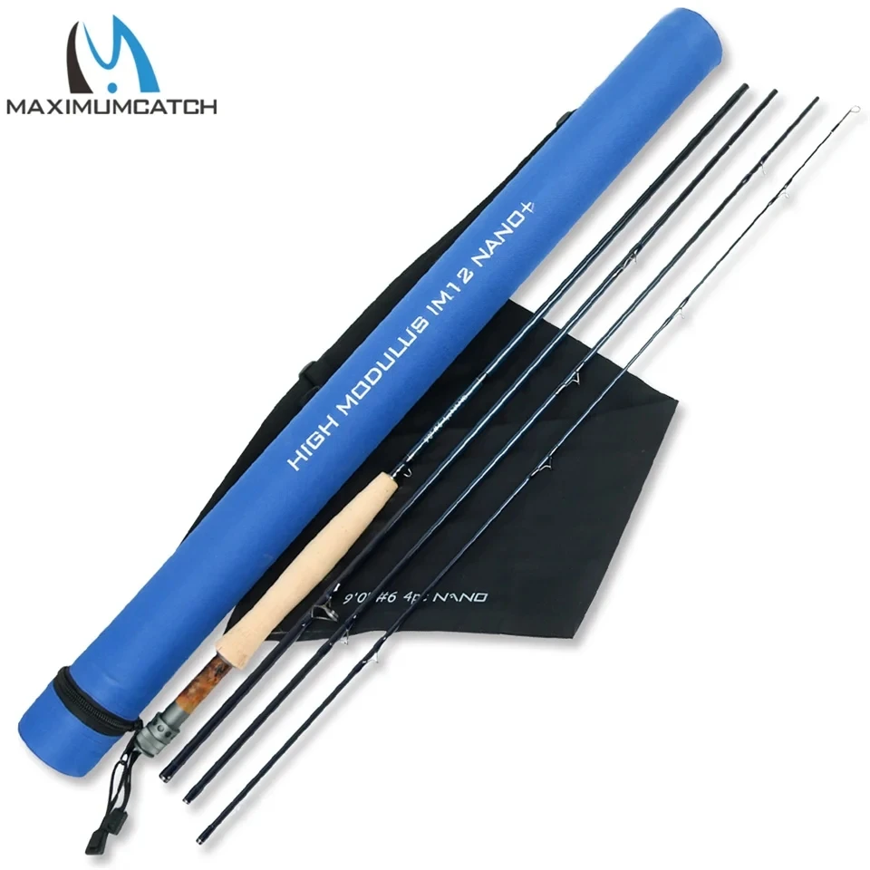 MAXIMUMCATCH 8.4-9ft 3-8WT Nano Ultralight Fly Rod Fast Action IM12 Toray Carbon 4pcs Freshwater Fly Fishing Rod