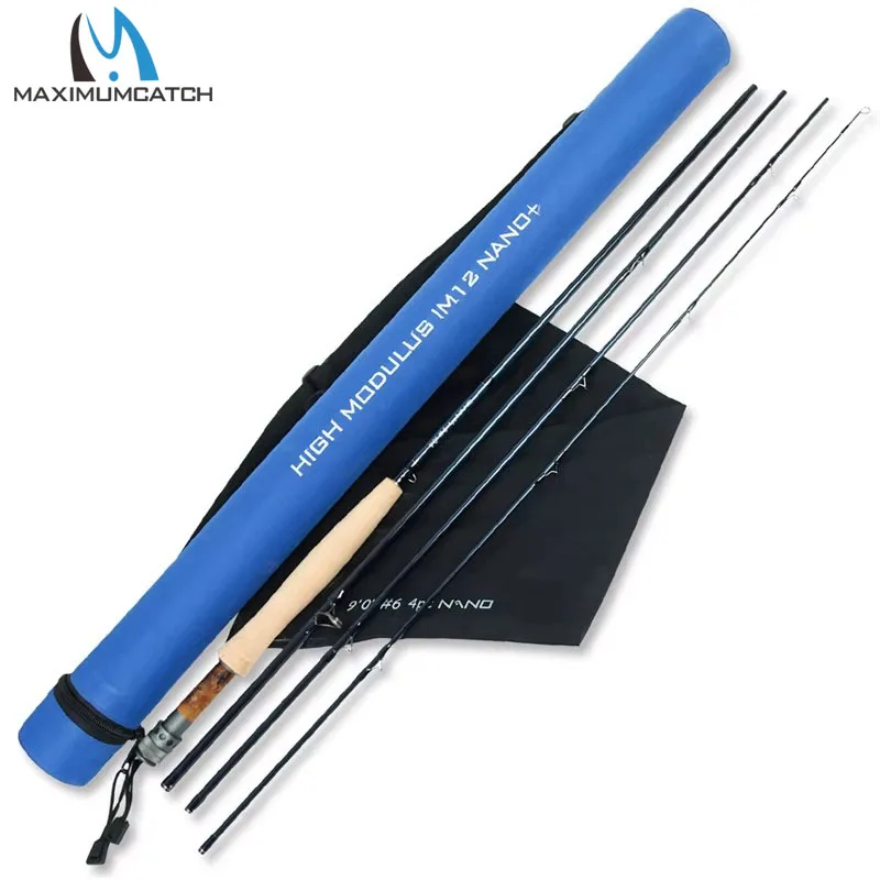 MAXIMUMCATCH 8.4-9ft 3-8WT Nano Ultralight Fly Rod Fast Action IM12 Toray Carbon 4pcs Freshwater Fly Fishing Rod