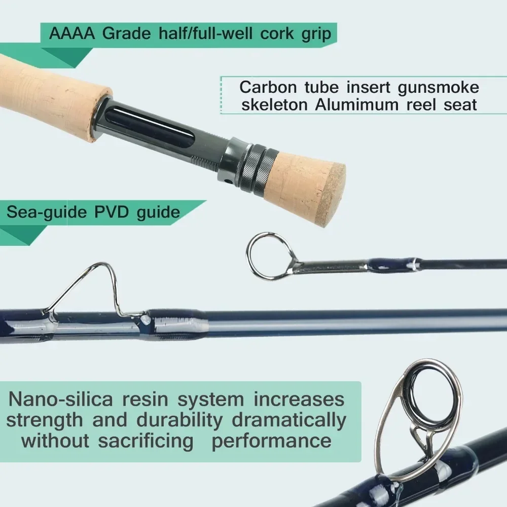 MAXIMUMCATCH 8.4-9ft 3-8WT Nano Ultralight Fly Rod Fast Action IM12 Toray Carbon 4pcs Freshwater Fly Fishing Rod