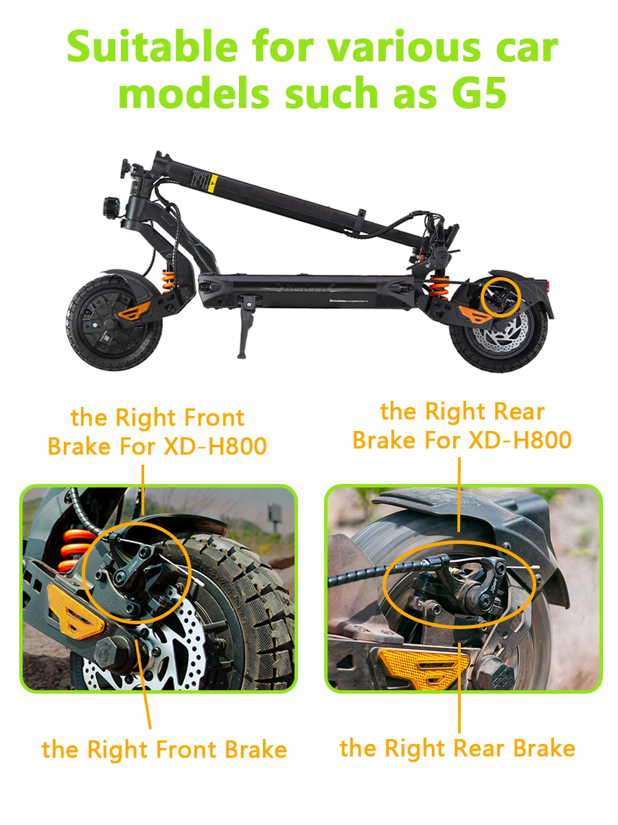 XOD Electric Scooter Brake H800/H880 Multiple Models Hydraulic Disc Brake For KUKirin G2 Master G2 MAX G3 Pro G4 G5 Accessory
