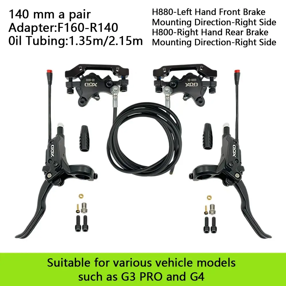 XOD Electric Scooter Brake H800/H880 Multiple Models Hydraulic Disc Brake For KUKirin G2 Master G2 MAX G3 Pro G4 G5 Accessory