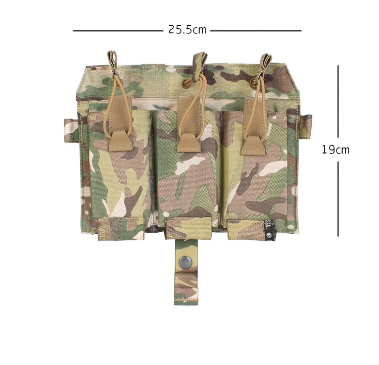 PEW TACTICAL Elastic Triple Mag Pouch 556 Magazine Front Panel Hunting Placard Hook And Loop SPC JPC Plate Carrier Airsoft FP19