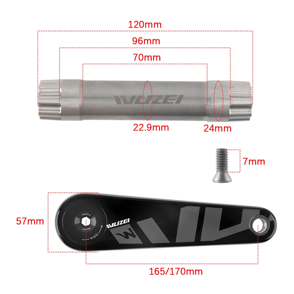 WUZEI Road Bike Carbon Crank 24mm Spindle 165 170mm Bicycle Crankset 8 Bolts Direct Mount Speed Bike Sprocket for Shimano R8000