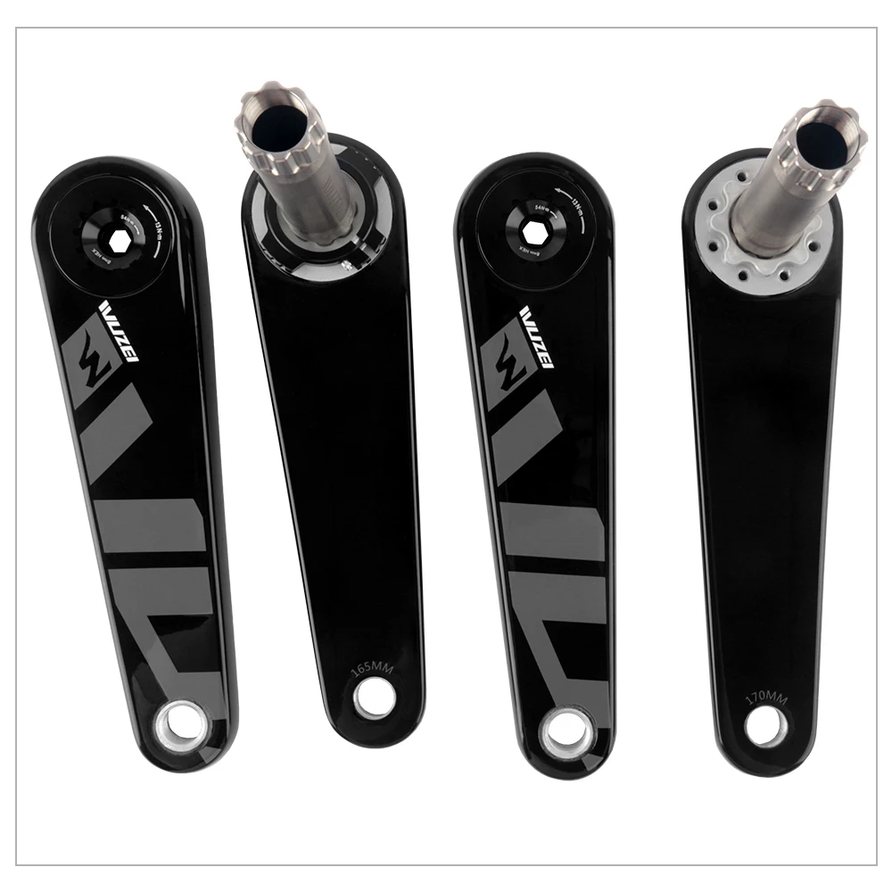 WUZEI Road Bike Carbon Crank 24mm Spindle 165 170mm Bicycle Crankset 8 Bolts Direct Mount Speed Bike Sprocket for Shimano R8000