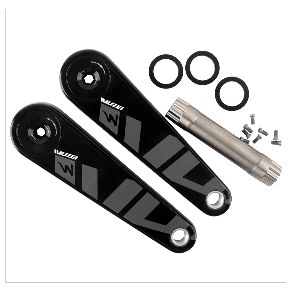 WUZEI Road Bike Carbon Crank 24mm Spindle 165 170mm Bicycle Crankset 8 Bolts Direct Mount Speed Bike Sprocket for Shimano R8000
