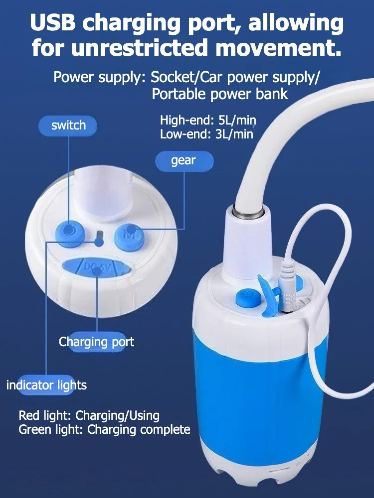 No Need for Electricity Portable Camping Shower Outdoor Camping Shower Pump Rechargeable Electric Shower Pump with Smart Digital