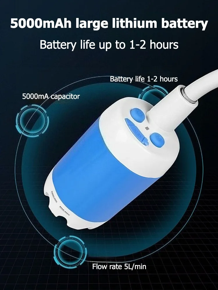 No Need for Electricity Portable Camping Shower Outdoor Camping Shower Pump Rechargeable Electric Shower Pump with Smart Digital