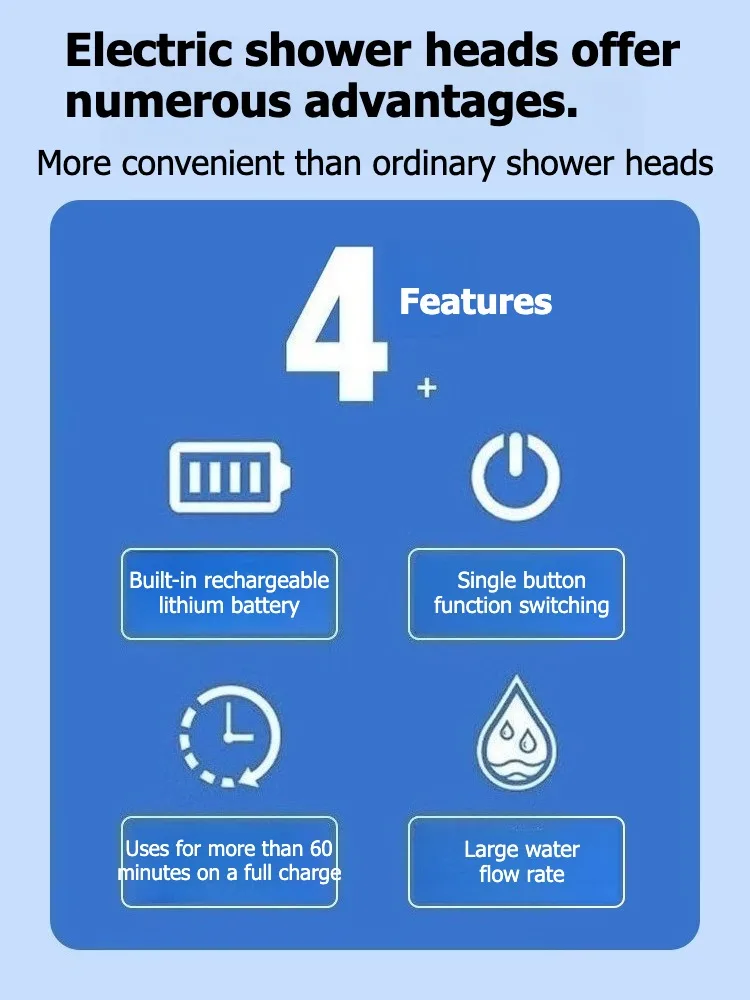 No Need for Electricity Portable Camping Shower Outdoor Camping Shower Pump Rechargeable Electric Shower Pump with Smart Digital