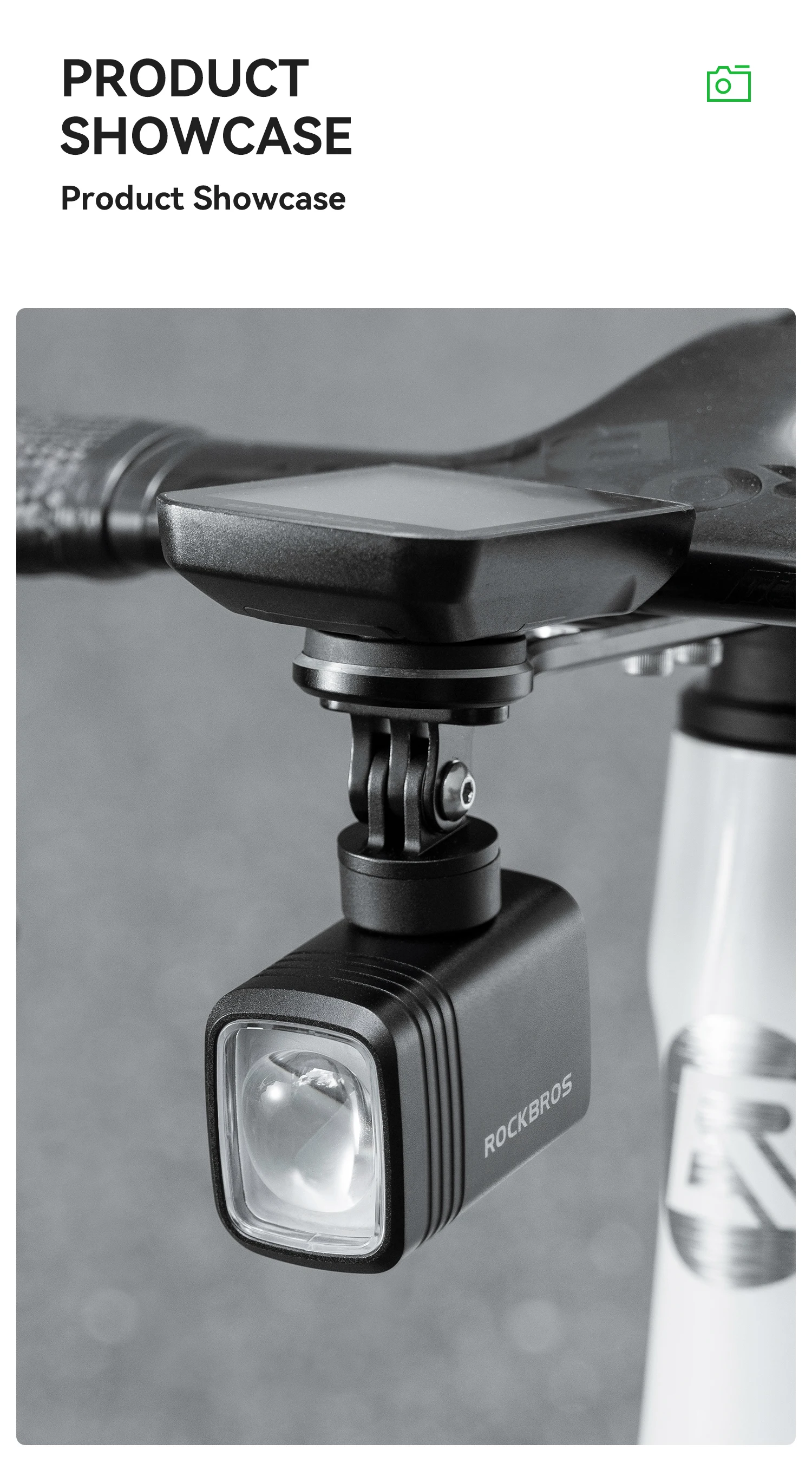 ROCKBROS 1000LM Bicycle Front Hanging Light Bike Headlight Cut-off Line Intelligent Power Display Screen High Brightness Light
