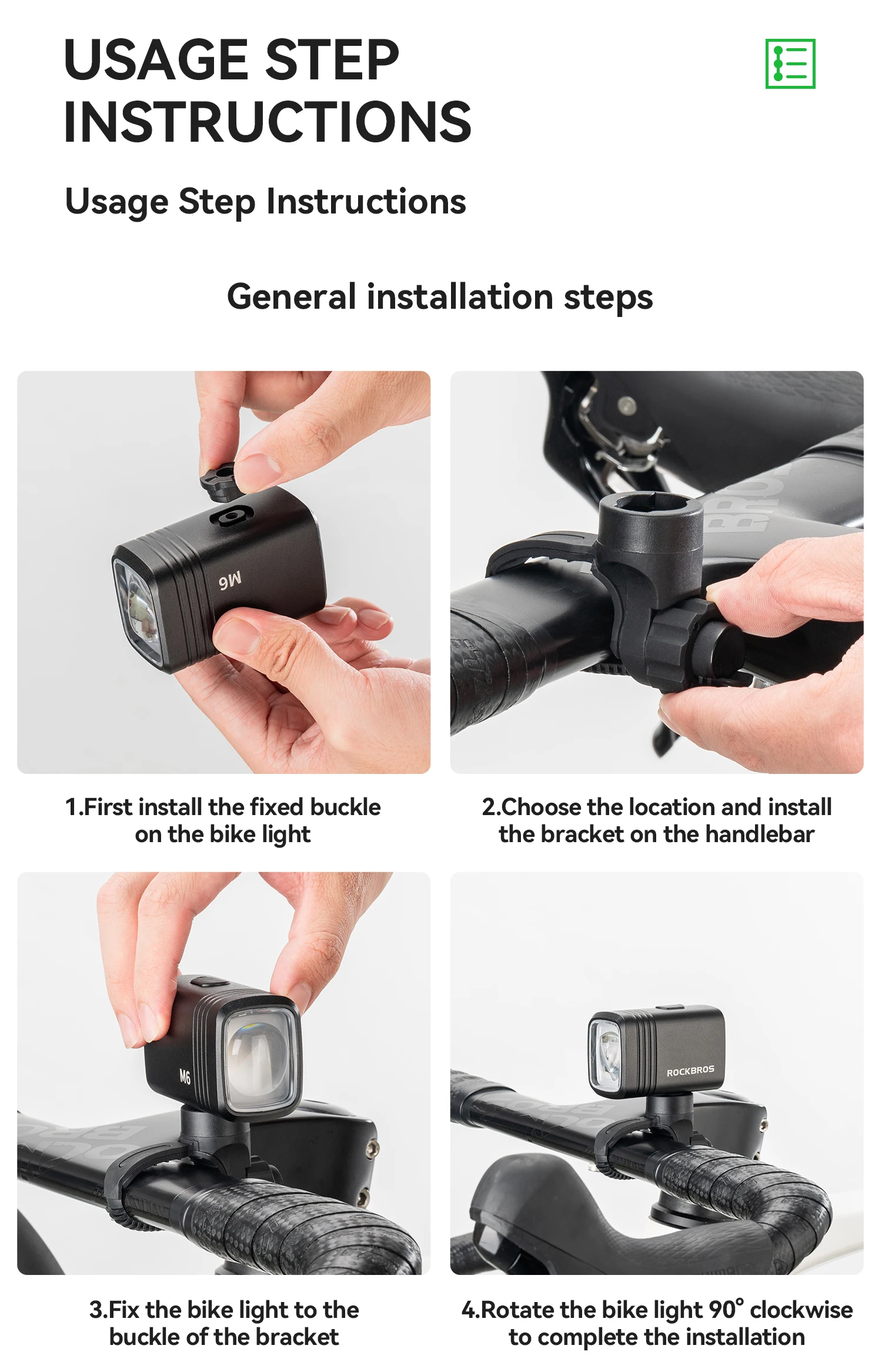ROCKBROS 1000LM Bicycle Front Hanging Light Bike Headlight Cut-off Line Intelligent Power Display Screen High Brightness Light