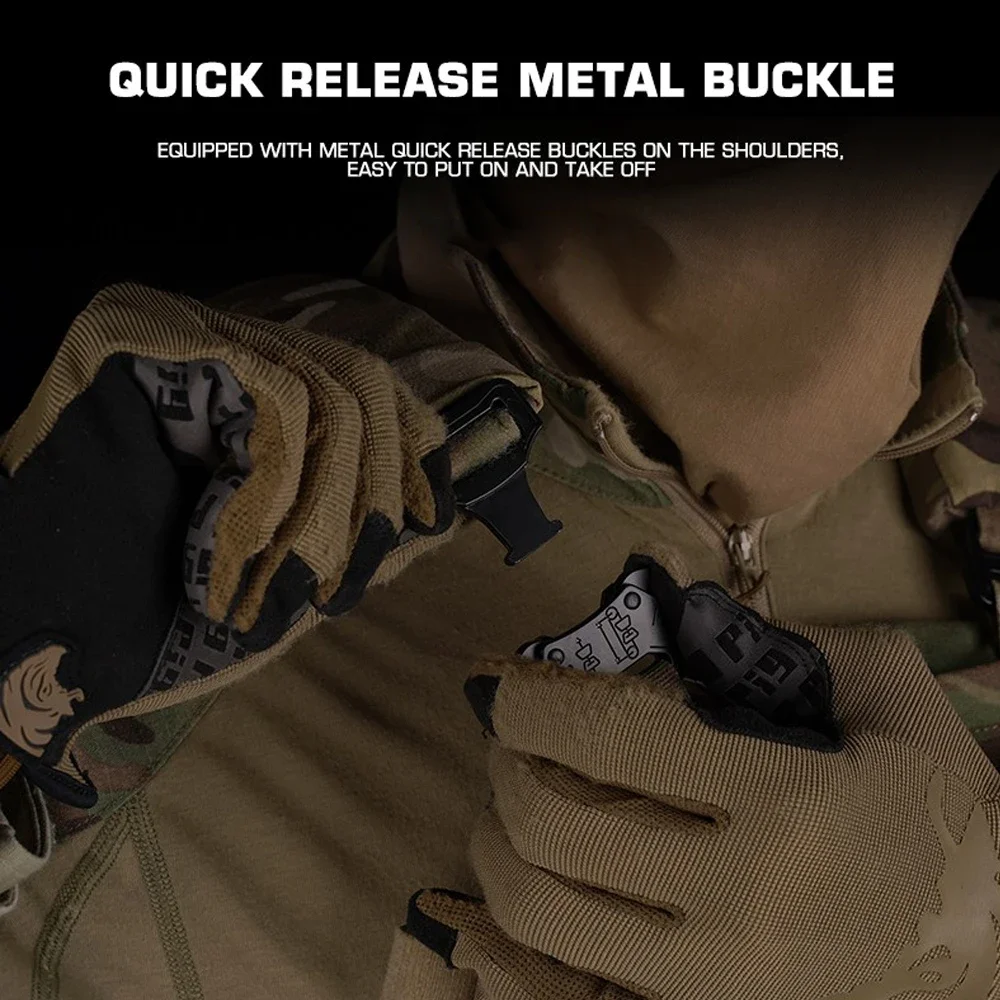 FCPC V5 Style Tactical Plate Carrier Vest – MOLLE Modular Hunting & Airsoft Vest with Back Panel Utility Pouch