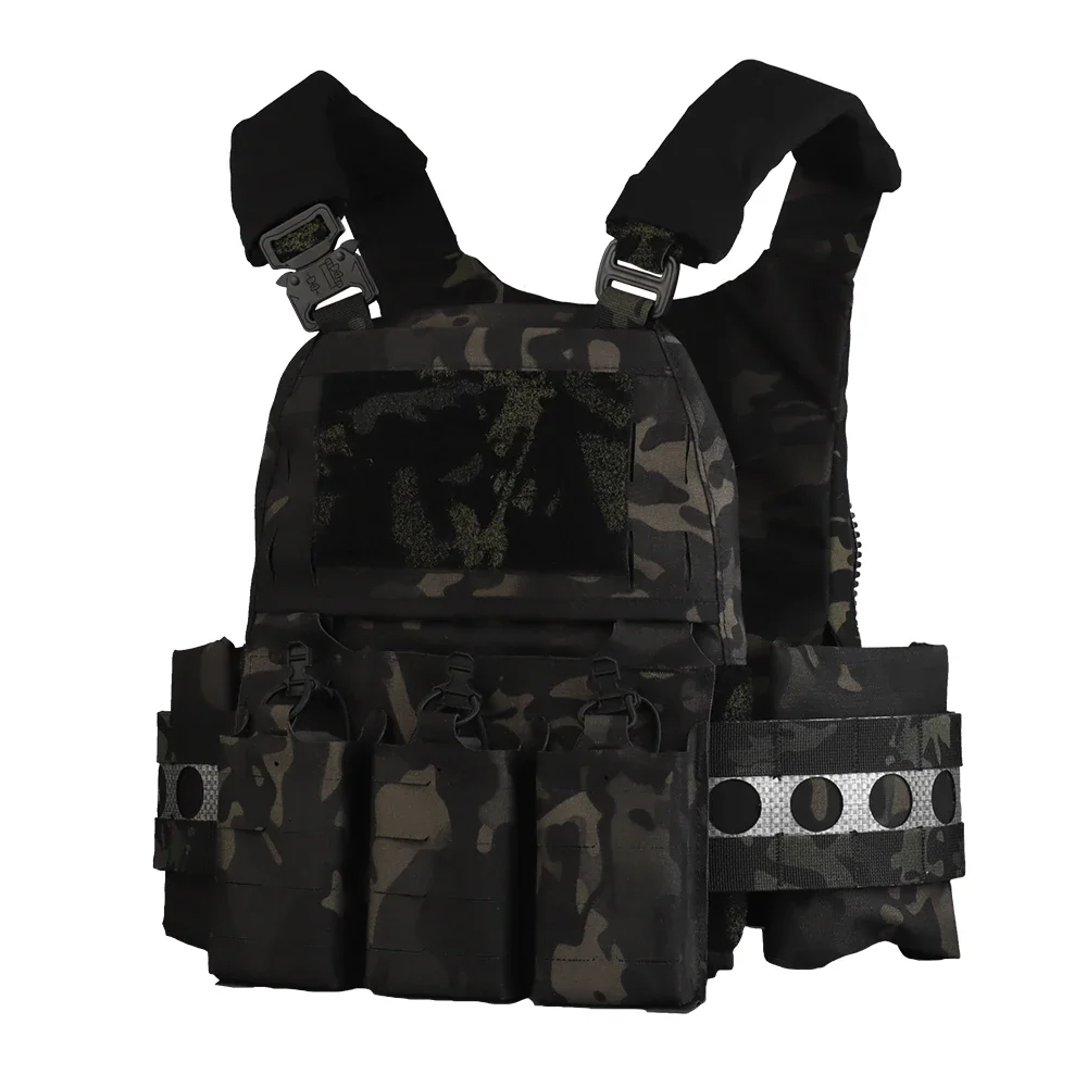 FCPC V5 Style Tactical Plate Carrier Vest – MOLLE Modular Hunting & Airsoft Vest with Back Panel Utility Pouch
