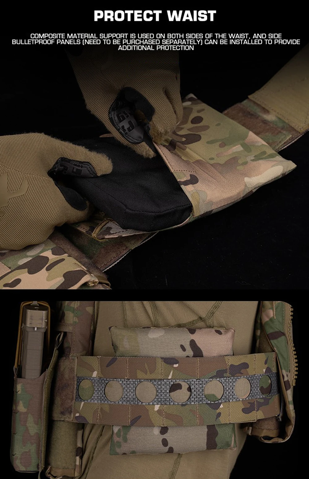 FCPC V5 Style Tactical Plate Carrier Vest – MOLLE Modular Hunting & Airsoft Vest with Back Panel Utility Pouch