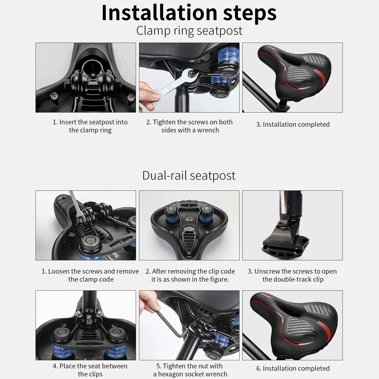 TOSUOD Bicycle Saddle Thicken PU Soft Racing Breathable Rainproof Seat for MTB Road Bike Ergonomic Comfortable Cushion