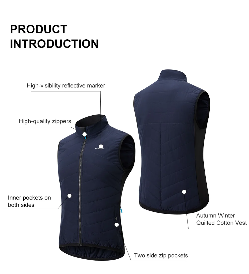 HISERWA Winter Cycling Vest Sleeveless Thermal Fleece Bicycle Gelit Windproof Waterproof Bike Vest High Quality Zipper