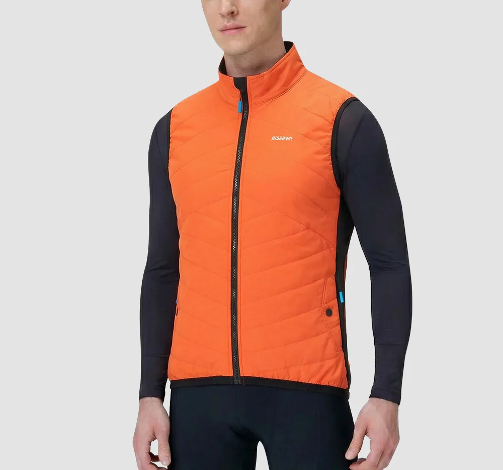 HISERWA Winter Cycling Vest Sleeveless Thermal Fleece Bicycle Gelit Windproof Waterproof Bike Vest High Quality Zipper