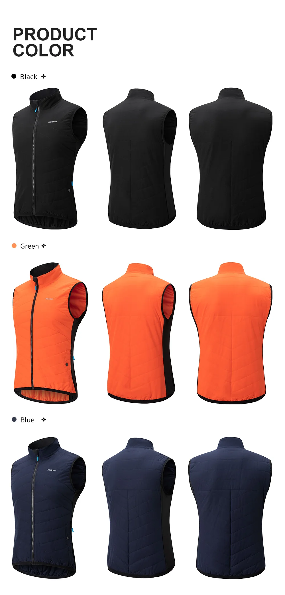 HISERWA Winter Cycling Vest Sleeveless Thermal Fleece Bicycle Gelit Windproof Waterproof Bike Vest High Quality Zipper