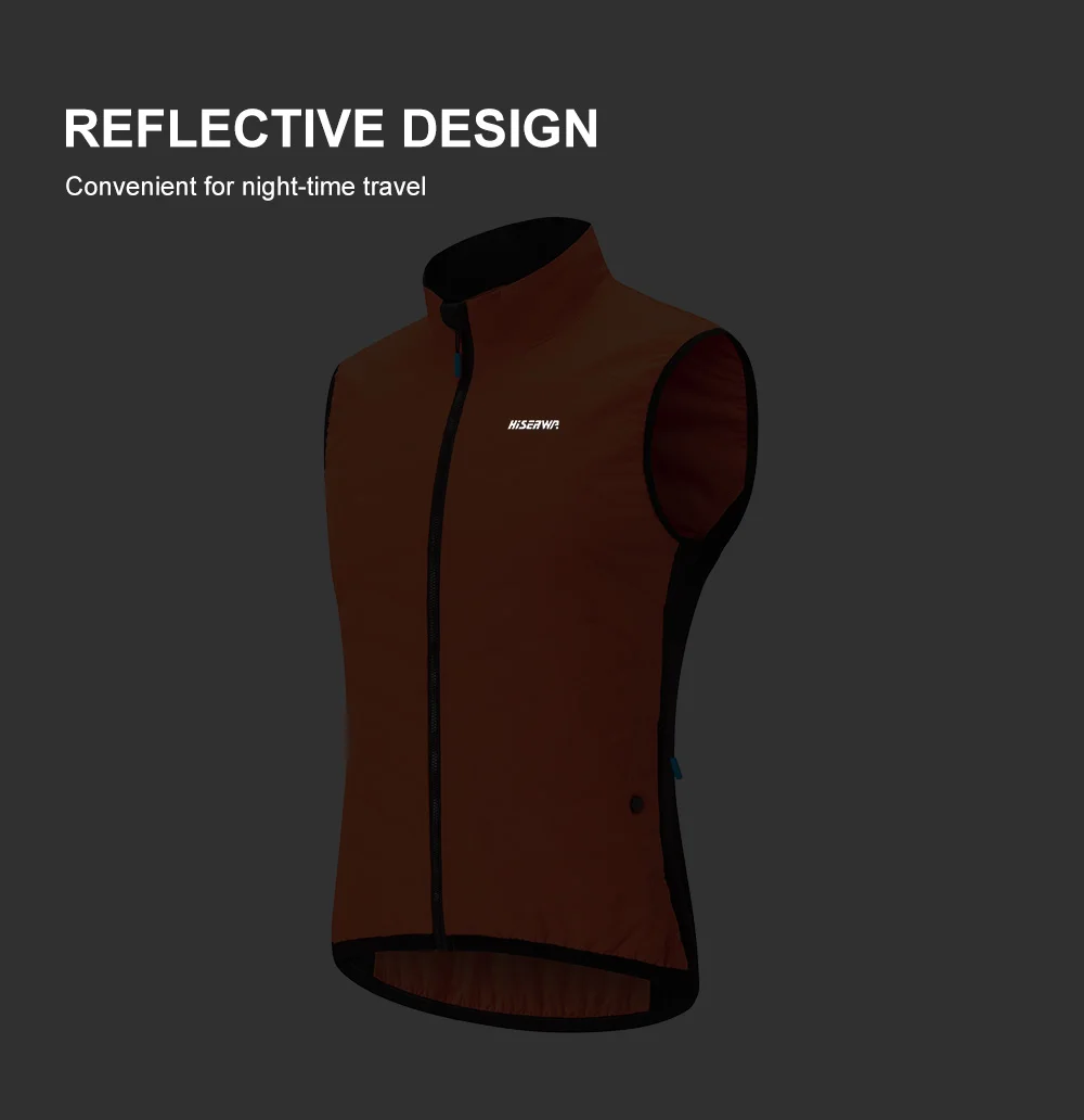 HISERWA Winter Cycling Vest Sleeveless Thermal Fleece Bicycle Gelit Windproof Waterproof Bike Vest High Quality Zipper