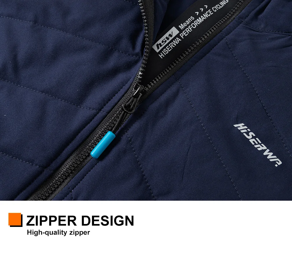 HISERWA Winter Cycling Vest Sleeveless Thermal Fleece Bicycle Gelit Windproof Waterproof Bike Vest High Quality Zipper