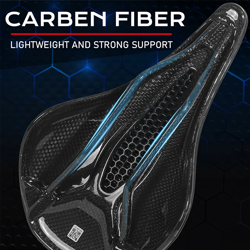 BUCKLOS Ergonomic Road Bike Saddle Carbon Fiber 3D Printed Ultralight Racing BIke Saddle Breathable 3D-Printed Bike Seat Part