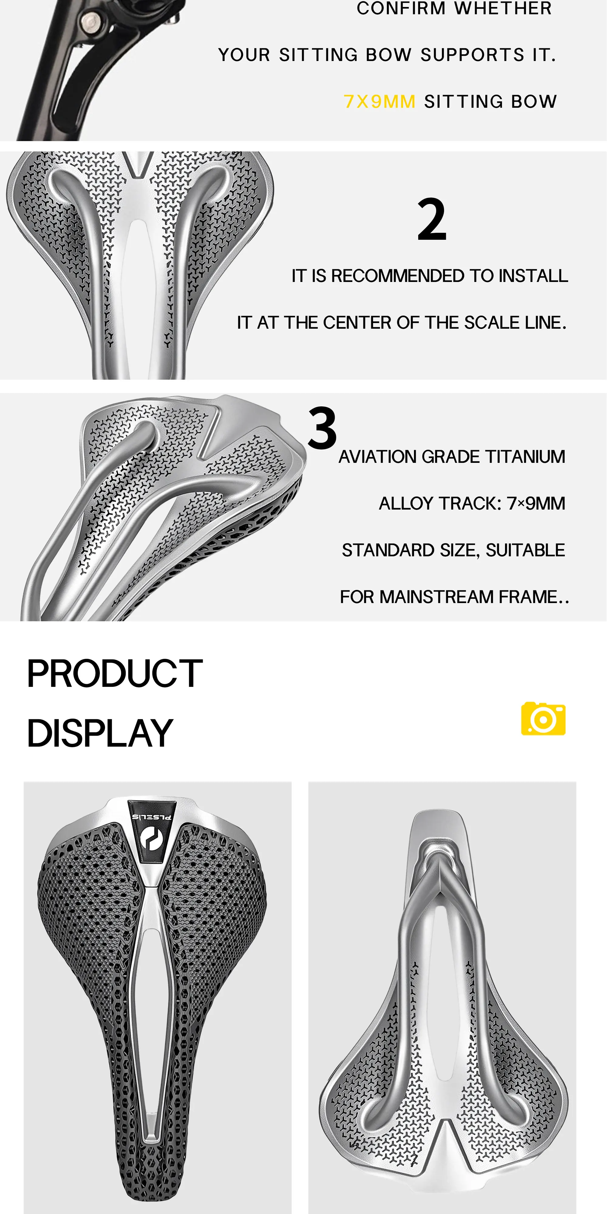 Plselis Specialized Road Bicycle Titanium Alloy Integrated Bottom Bracket Lightweight 150g 3D Printed Ergonomic Cycling Gear