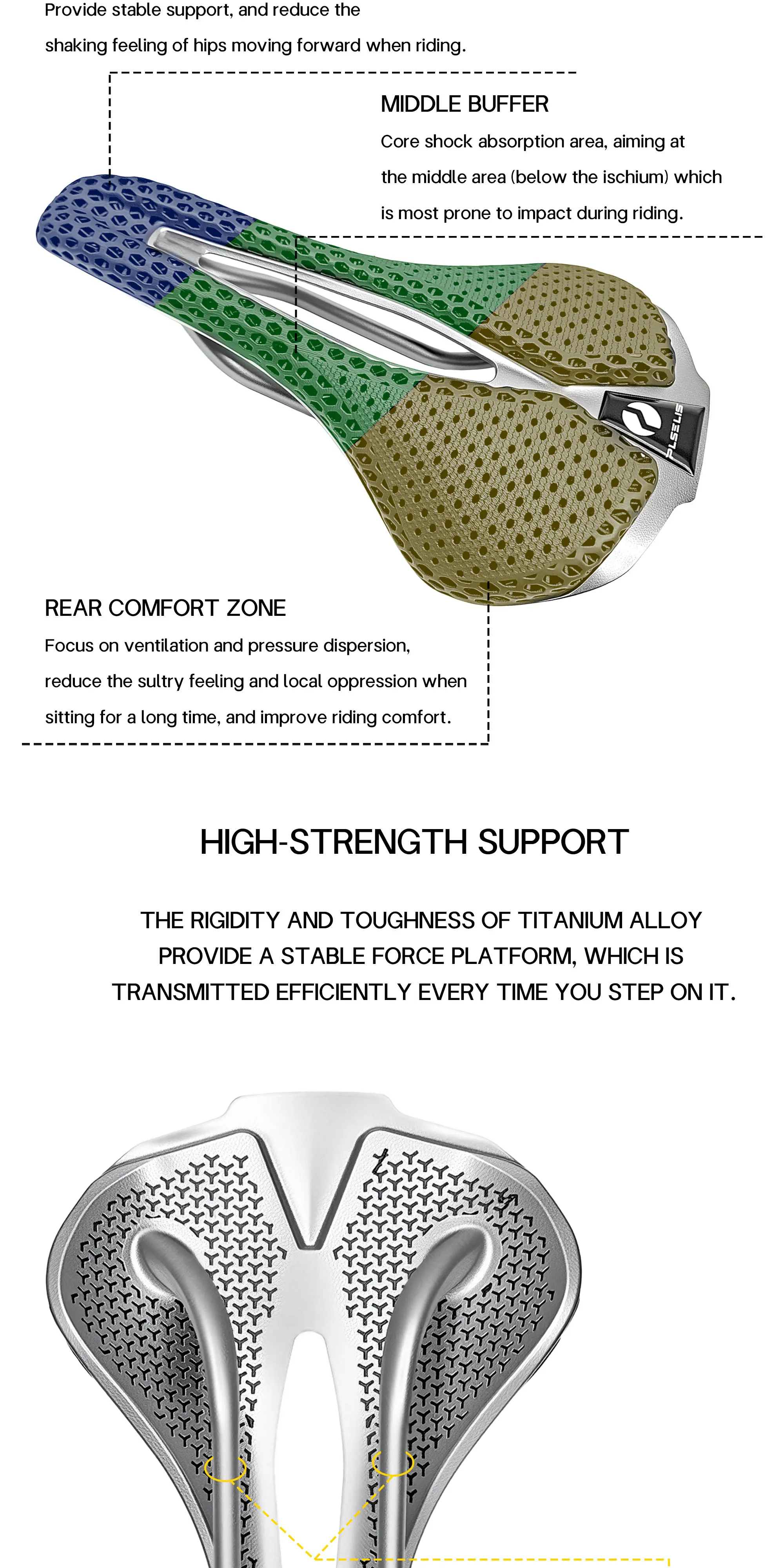 Plselis Specialized Road Bicycle Titanium Alloy Integrated Bottom Bracket Lightweight 150g 3D Printed Ergonomic Cycling Gear